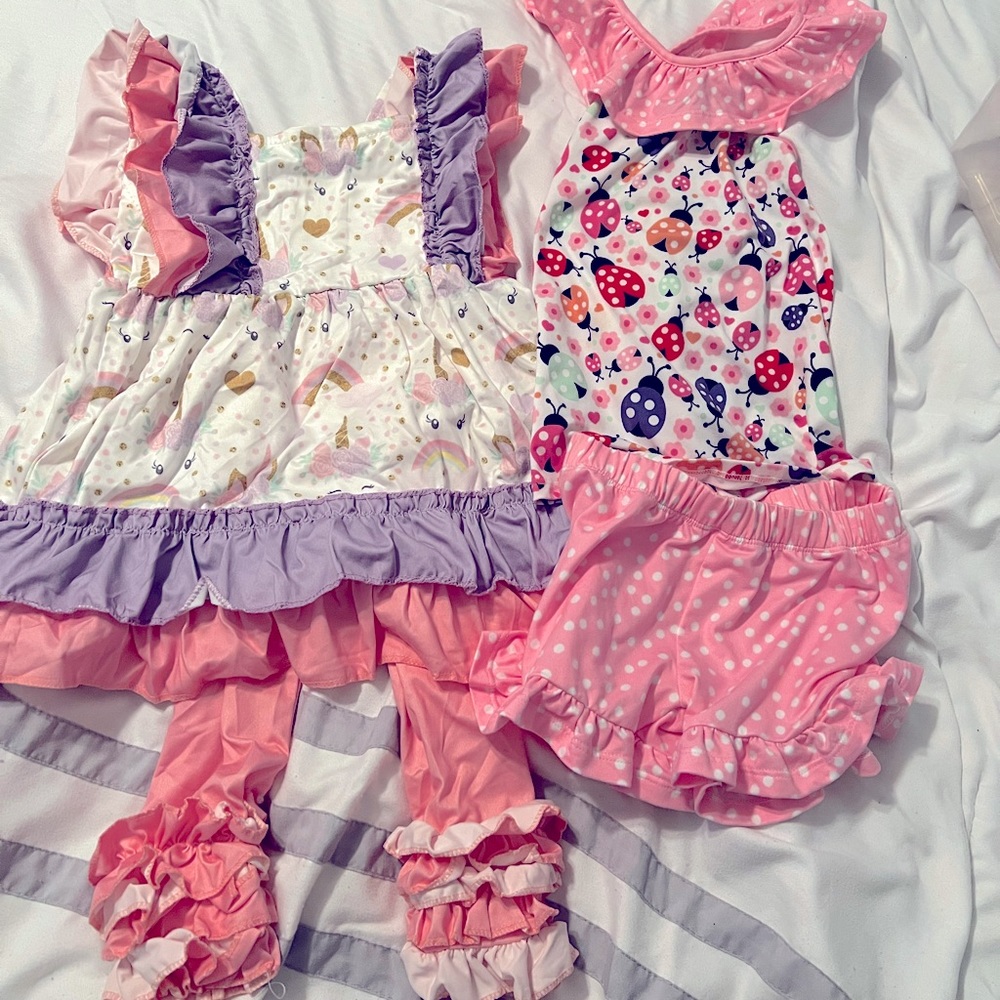 Toddler girl summer outfit set